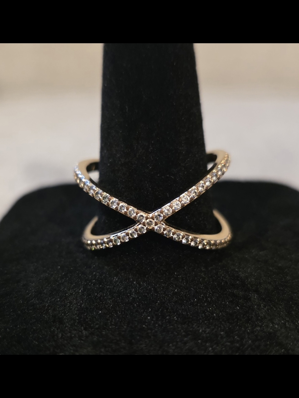 BRUNA Pavé Criss-Cross "X" Ring